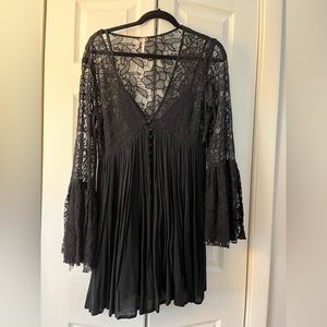 Free People Bat Sleeve Lace Mini Dress
